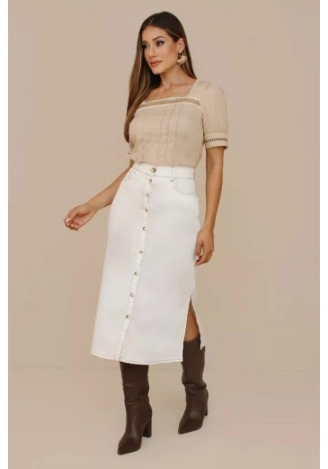 Saia Grazy Em Sarja Off Nitido Outono/Inverno 2026