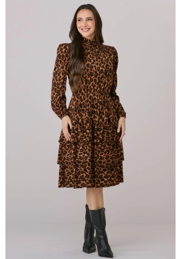 Vestido Lara Em Viscolinho Onça Tata Martello Outono/Inverno 2026