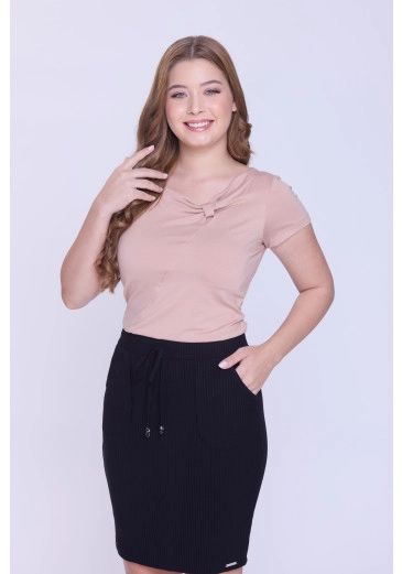 Blusa Dália Em Viscose Bege Hapuk  Outono/Inverno 2026