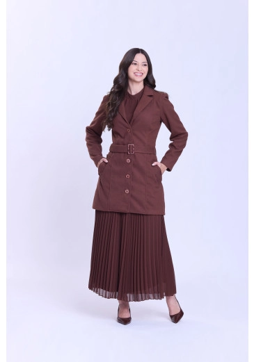 Casaco Lidia Em Lã Batida Marrom Hapuk Outono/Inverno 2026