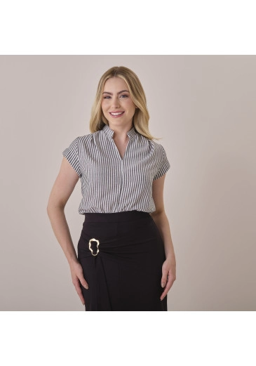 Blusa Flaviane Em Syros Stripe Listrado Preto Tata Martello Primavera/Verão 2026