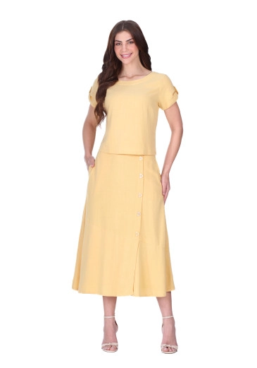 Conjunto Hillary Em Tecido Plano Amarelo Hapuk Primavera/Verão 2026