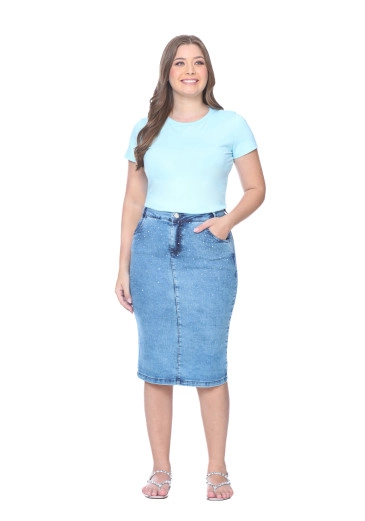 Blusa Luiza Em Malha Pima Azul Hapuk Alto Verão 2025