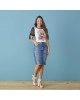 Saia Jeans com Recortes Tatá Martello