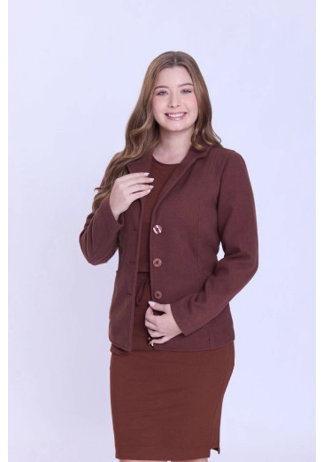  Casaco Irene Em Lã Batida Marrom Hapuk Outono/Inverno 2026