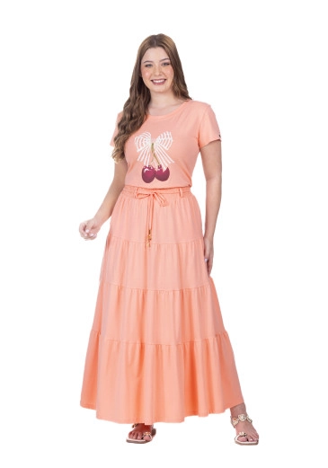 Blusa Micaella Em Malha De Algodão Sustentável Laranja Hapuk Primavera/Verão 2026