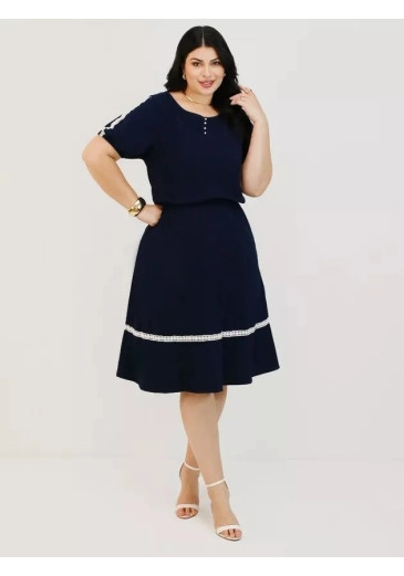 Vestido Jasmine Em Malha Karen Azul Nitido  Primavera/Verão 2026