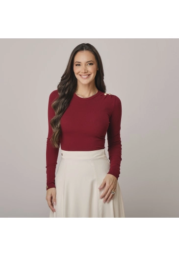 Blusa Giovana Em Stella Maris Bordô Tata Martello Outono/Inverno 2026