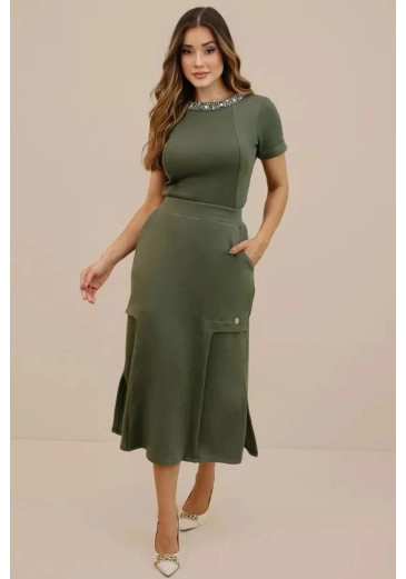 Saia Alice Em Moletom Verde  Nitido Outono/Inverno 2026