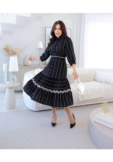 Vestido Preto Em Crepe Rayon Kauly Outono/Inverno 2025