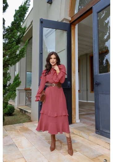 Vestido Max Air Flow Com Bordados Kauly Outono/Inverno 2025