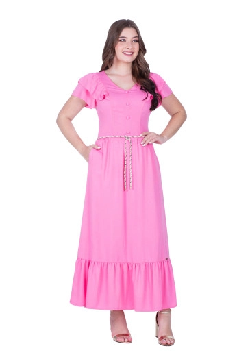 Vestido Glaucia Com Cordão Rosa Hapuk Primavera/Verão 2025
