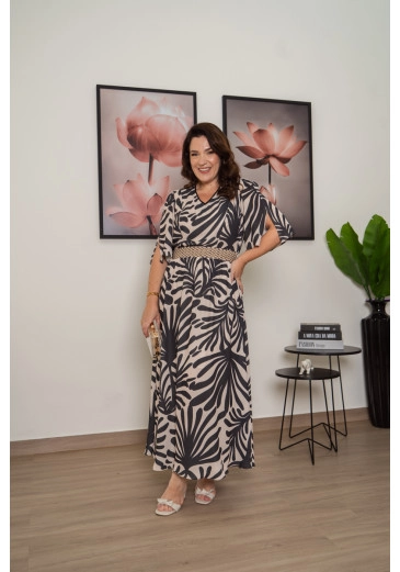 Vestido Longo Com Latex Nas Costas Em Crepe Leve Luciana Pais Primavera/Verão 2025