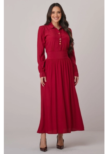 Vestido Angela Em Rayon Vermelho Tata Martello Outono/Inverno 2026