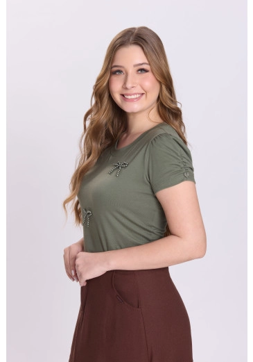Blusa Gisele Em Malha De Algodão Sustentável Verde Hapuk Outono/Inverno 2026