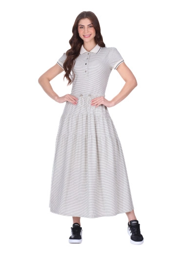 Vestido Lenita Em Malha Listrada Preto Hapuk Primavera/Verão 2027