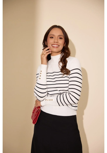 Blusa Paula Em Trico Off Jany Pim Outono/Inverno 2026