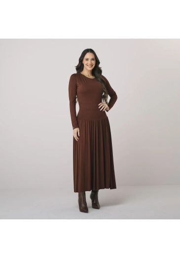 Vestido Josy Em Malha Vis Up Marrom Tata Martello Outono/Inverno 2026