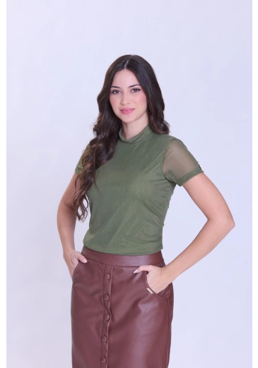 Blusa Maura Em Malha Tule Liso Verde Hapuk Outono/Inverno 2026