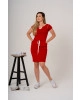 Vestido com Recorte na Gola Vermelho