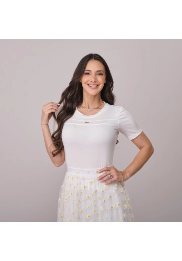 Blusa Heloisa Em Malha Column Branco Tata Martello Primavera/Verão 2026