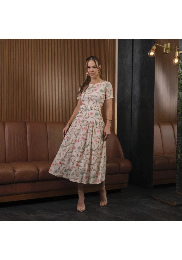 Vestido Maristela Em Tela Bordada Off White Tata Martello Primavera/Verão 2026