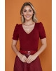 Blusa Canelada Manga Princesa Marsala Tata Martello