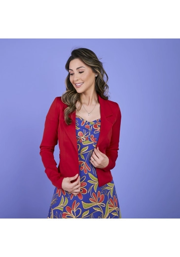 Blazer Ludy Em Crepe Maximus Vermelho Tata Martello Primavera/Verão 2024