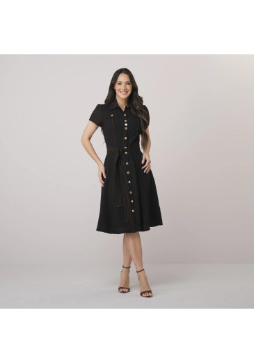 Vestido Jade Em Alfaiataria Sensoriale Preto Tata Martello Outono/Inverno 2026