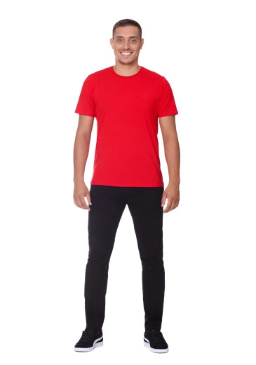 Camiseta Marcos Em Malha Pima Vermelha Hapuk Outono/Inverno 2025
