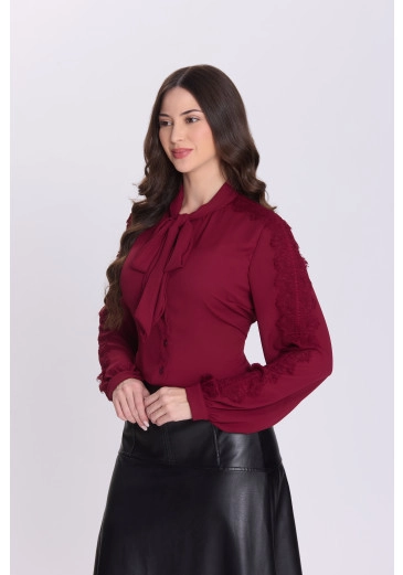 Camisa Kaline Em Crepe Bordô Hapuk Outono/Inverno 2026