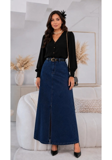 Saia Fabiola Em Jeans Maria Amore Outono/Inverno 2026