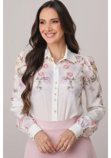 Blusa Marlene Em Crepe Rosa Tata Martello Primavera/Verão 2026