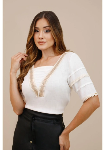 Blusa Antonia Em Viscose Branco Nitido Outono/Inverno 2026