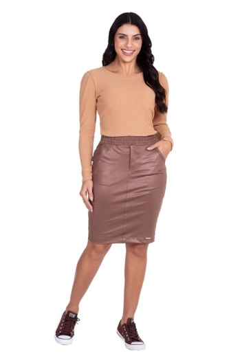 Blusa Núbia Em Malha Ribana Bege Hapuk Outono/Inverno 2024 