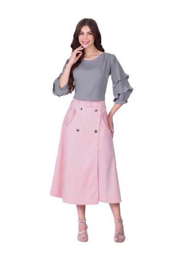 Saia Perola Em Tecido Plano Rosa Hapuk Primavera/Verão 2026