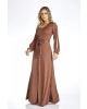 Vestido Longo com Fendas Marrom Via Tolentino