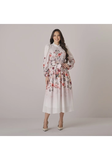 Vestido Celina Em Crepe Gloss Estampa Exclusiva Vermelho Tata Martello Outono/Inverno 2026