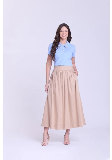 Saia Carol Em Tecido Plano Bege Médio Hapuk  Outono/Inverno 2026