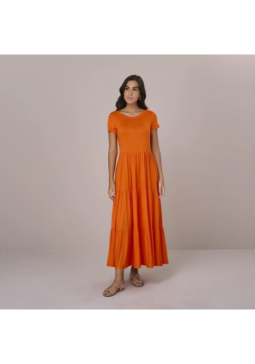 Vestido Neli Em Malha Vis Up Laranja Tatá Martello Outono/Inverno 2025