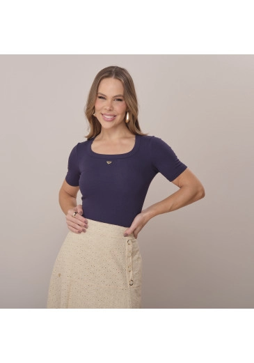 Blusa Paty Em Malha Azul Marinho Tata Martello Primavera/Verão 2026