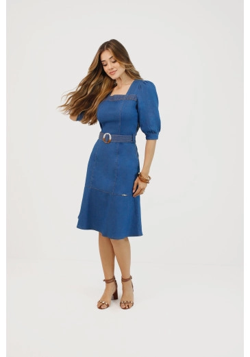 Vestido Jeans Tali Em Liz Nítido  Primavera/Verão 2026