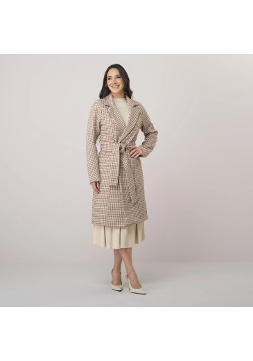 Sobretudo Mariza Em Tweed Caramelo Tata Martello Outono/Inverno 2026