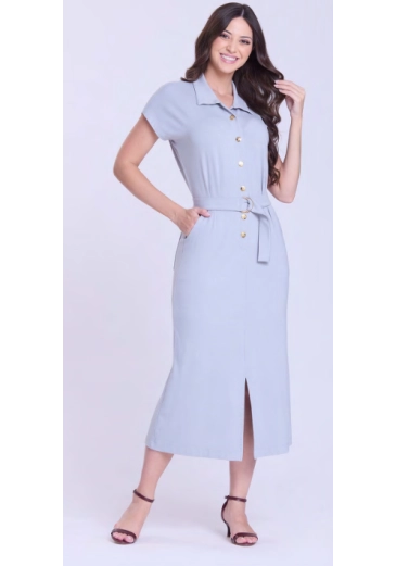 Vestido Luciana Em Moletinho Cinza Hapuk  Primavera/Verão 2026