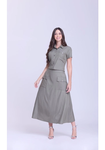 Conjunto Louise Em Tecido Plano Verde Hapuk Outono/Inverno 2026