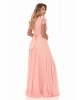 Vestido Longo em Renda com Aberturas Rosa Fasciniu's 