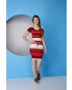 Vestido Listras com Cordão Vermelho Tatá Martello