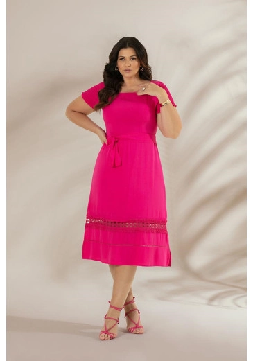 Vestido Plus Size Super Midi Pink Hadaza Primavera/Verão 2024