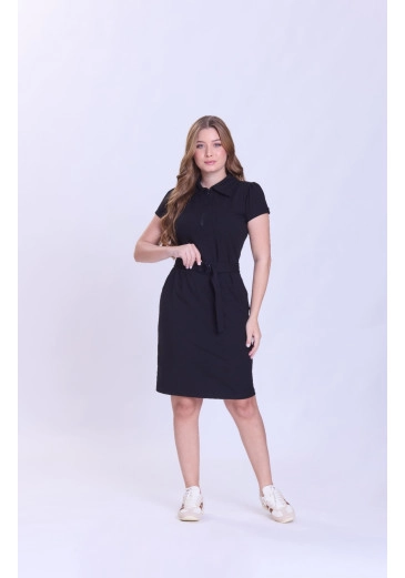 Vestido Rafaela Em Malha Estruturada Preto Hapuk Outono/Inverno 2026