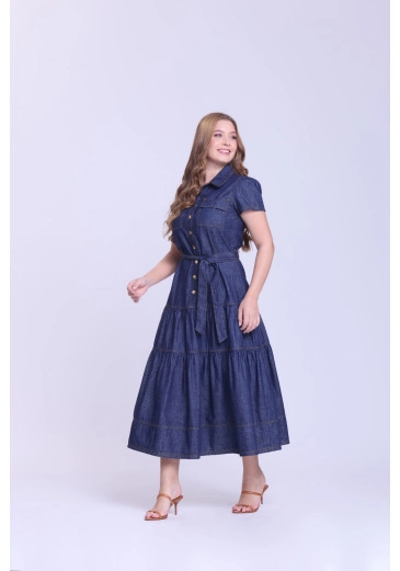 Vestido Cassia Em Jeans Escuro Hapuk Outono/Inverno 2026